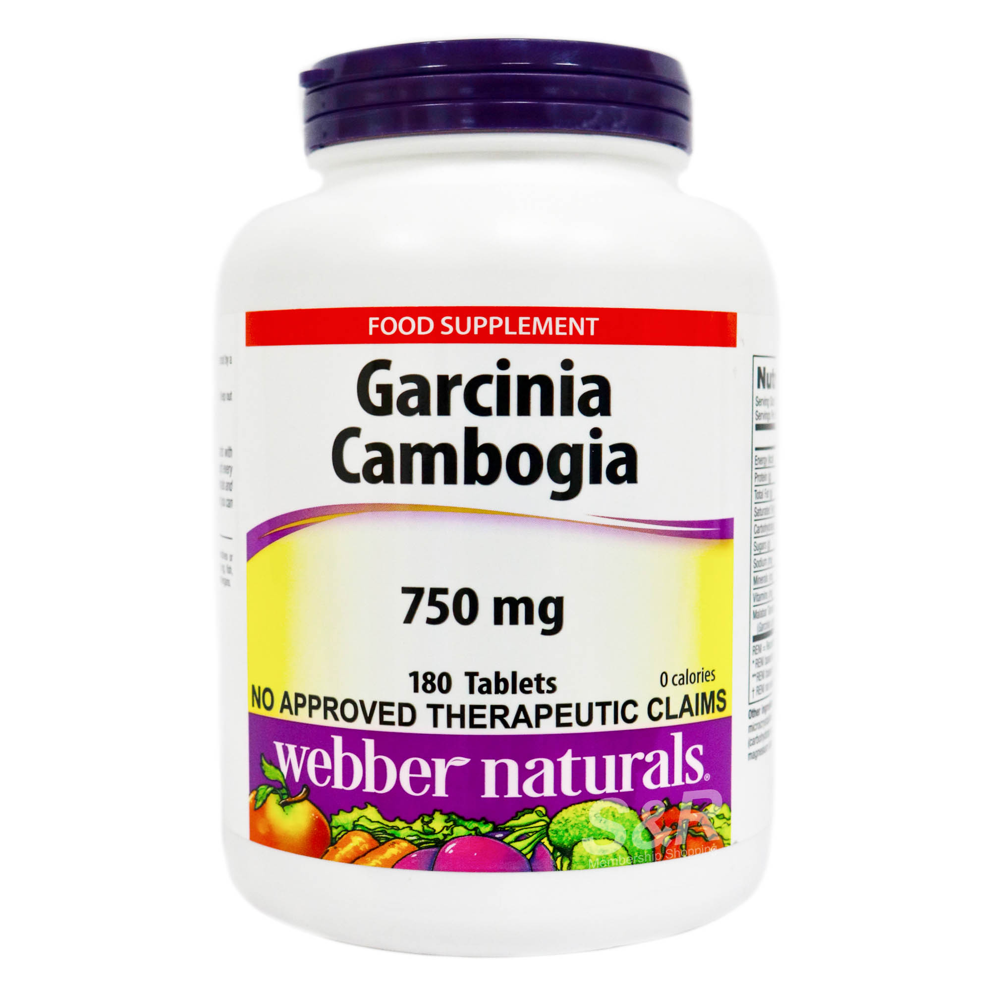 Webber Naturals Garcinia Cambogia 750mg 180 tablets Webber Naturals Garcinia Cambogia 750mg 180 tablets